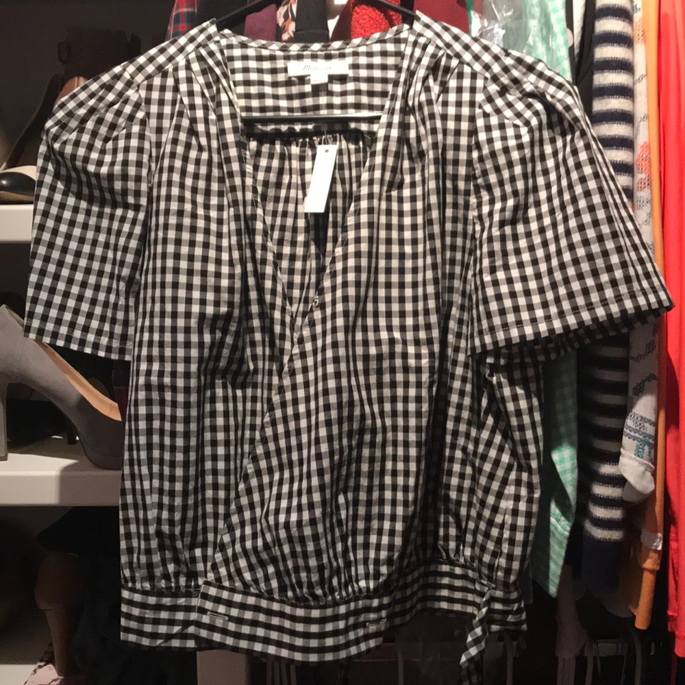 Plaid madewell wrap top